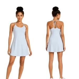 RM Brand Light Blue Athletic Dress with Built-In Bra & Separate shorts. Size L